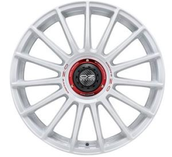 OZ RACING SUPERTURISMO EVOLUZIONE WRC RACE WHITE RED LETTERING  5X1 8.5x19 5/19 ET38 CB75
