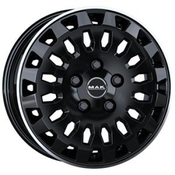 MAK OVERLAND GLOSS BLACK MIRROR RING 7x17 7/17 ET45 CB71.1