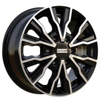 FONDMETAL PRO2 GLOSSY BLACK MACHINED  6X1 6.5x16 5/16 ET50 CB74.5