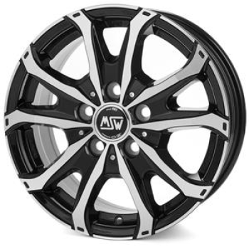 MSW 48 VAN GLOSS BLACK FULL POLISHED 7x17 7/17 ET55 CB65.1