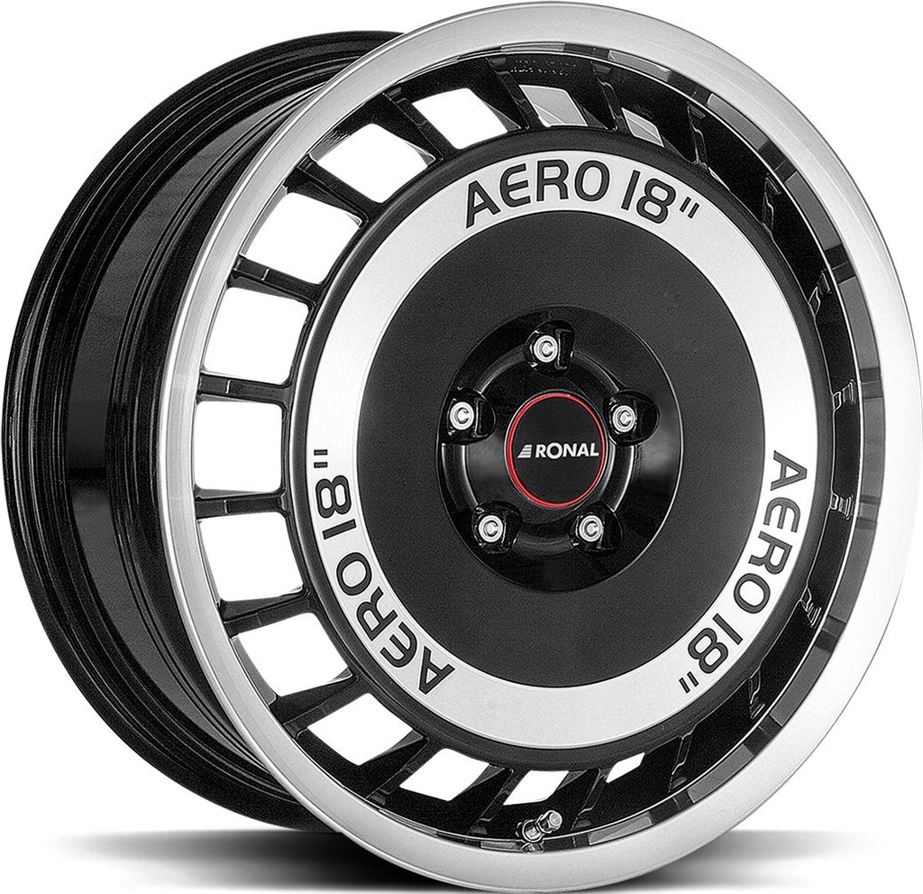 RONAL R50 AERO BLACK FRONT CUT 8x18 5/110 ET35 CB65.1