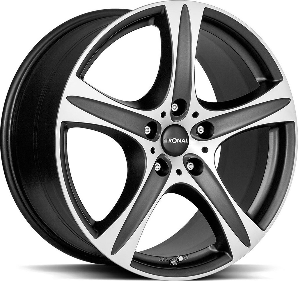 RONAL R55 SUV MATT BLACK FRONT CUT 7.5x17 5/130 ET55 CB71.6