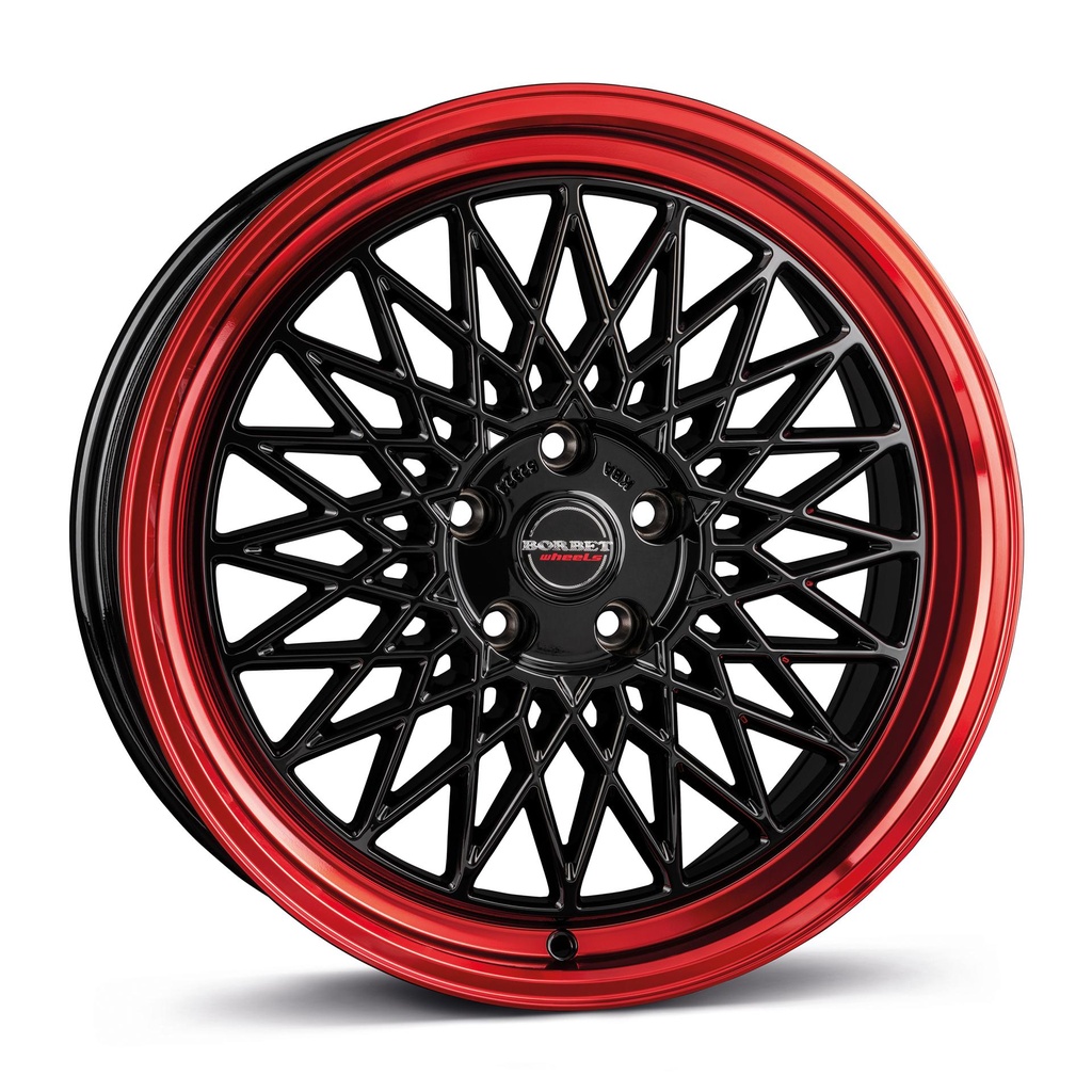 BORBET B BLACK RIM RED 7x17 4/108 ET20 CB65.1