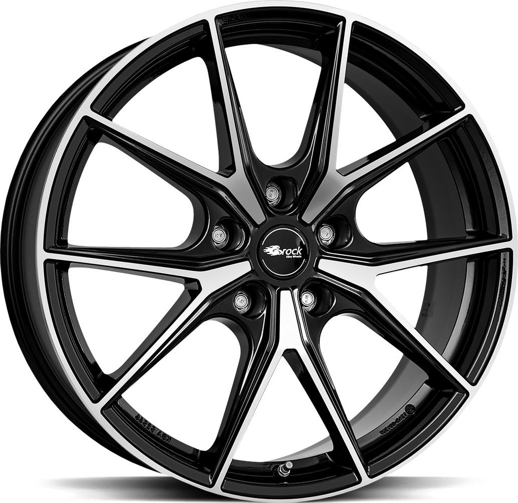 BROCK B40 BLACK FULL POL 8x19 5/112 ET45 CB57.1