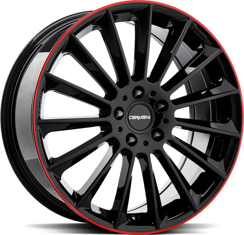 CARMANI FRITZ BLACK RED LIP 9x19 5/112 ET49 CB66.6