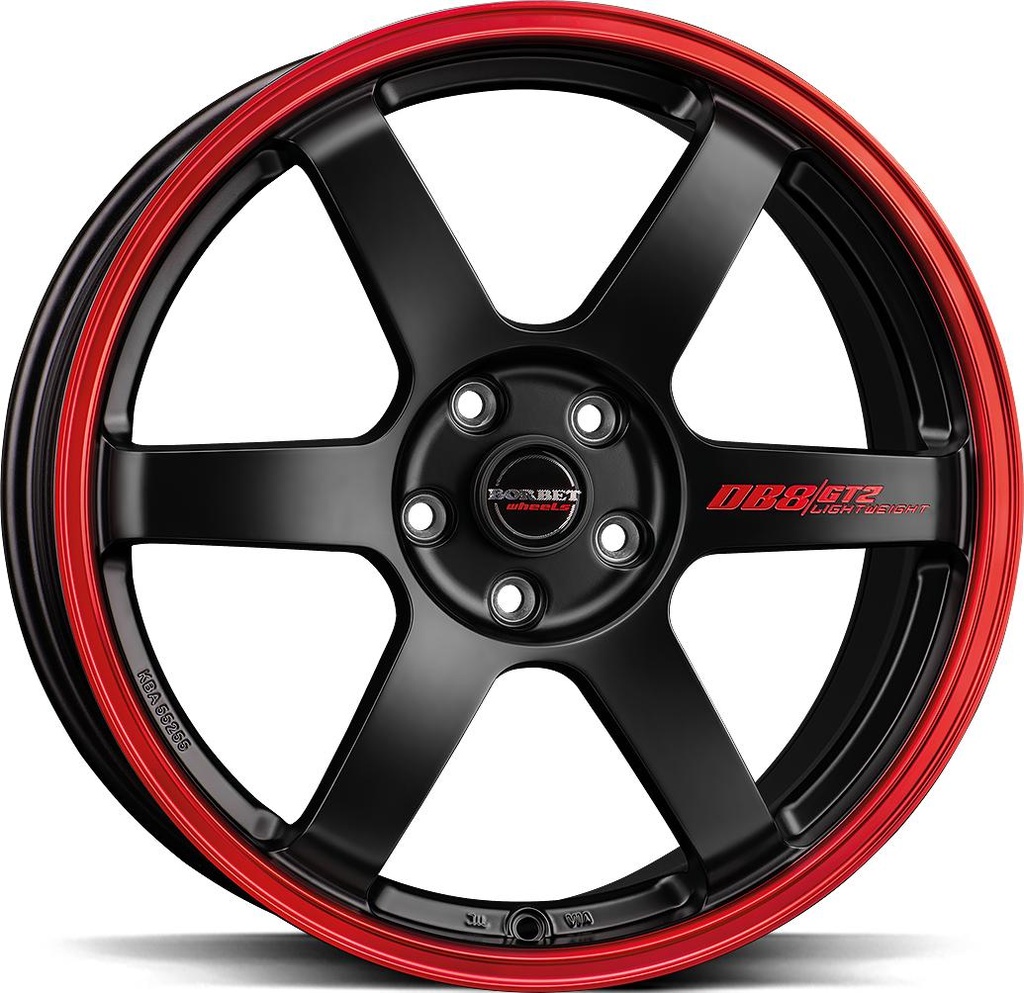 BORBET DB8GT2 BLACK MATT RIM RED 8.5x18 5/114.3 ET40 CB72.5