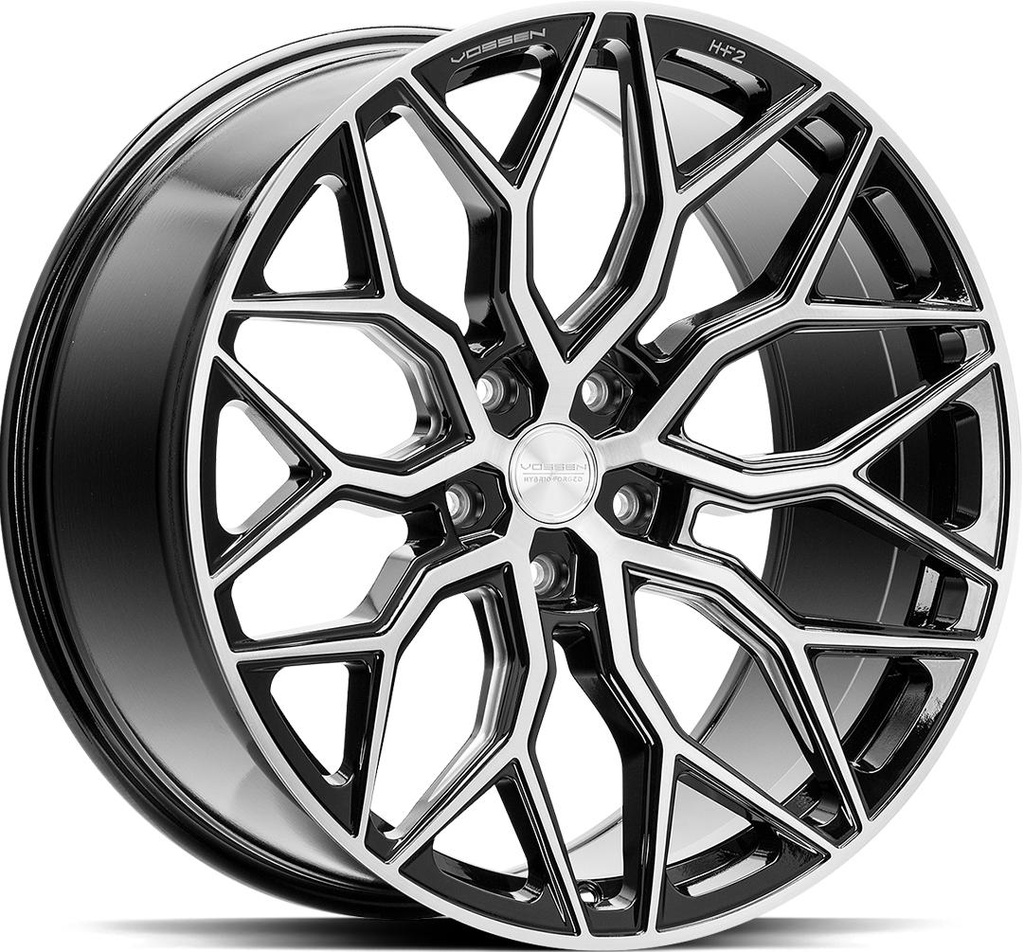 VOSSEN HF2 BRUSH GLOSS BLACK 10.5x20 5/112 ET45 CB66.6