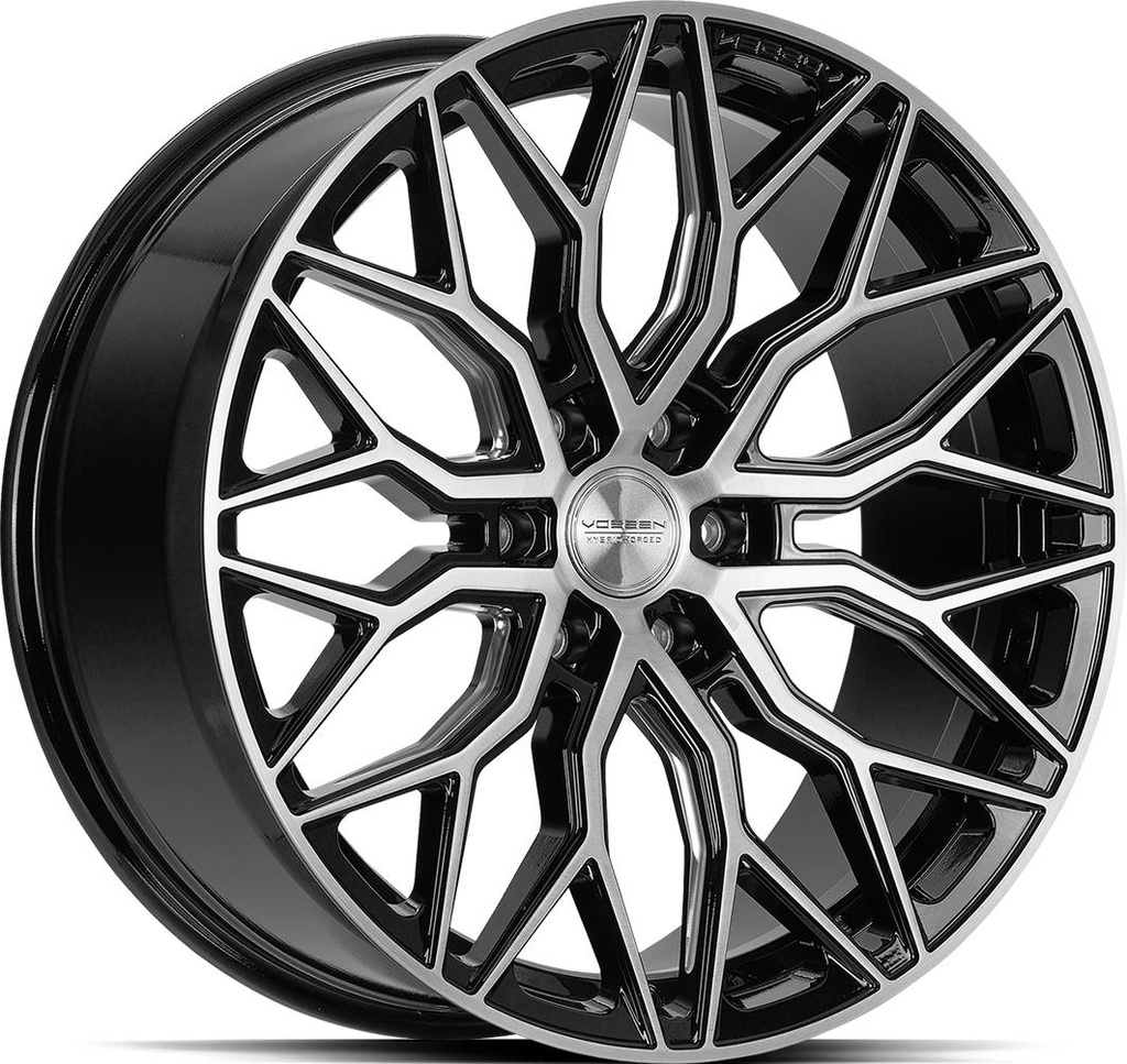 VOSSEN HF6.3 BRUSH GLOSS BLACK 9.5x22 6/135 ET20 CB87.1