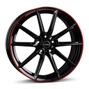 BORBET LX18 BLACK GLOSS RIM RED 8x18 5/112 ET44 CB57.1